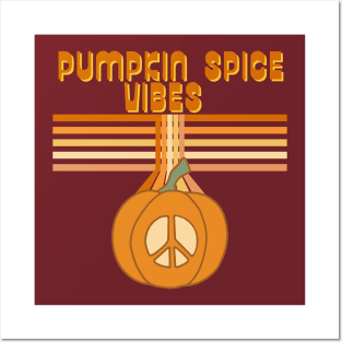 Pumpkin Spice Vibes Retro Holiday Spice Groove Posters and Art